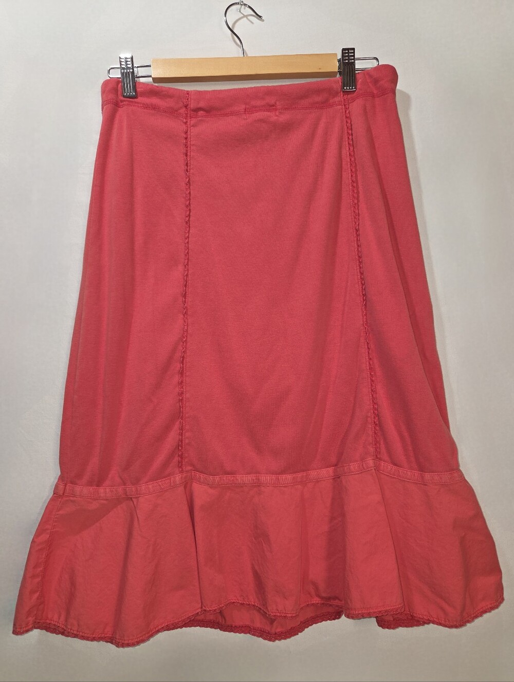 Y2K Cotton Ginny Ecoganic Orange/Pink Skirt Organic Cotton Sz S Cottagecore - Picture 2 of 6